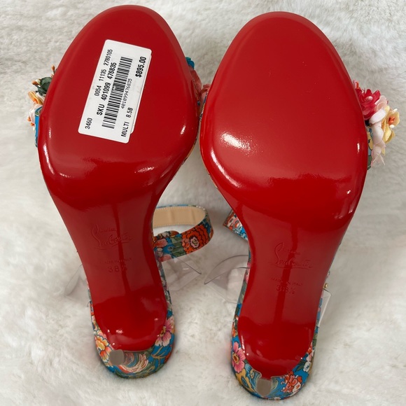 Christian Louboutin ARIELITA Floral Heel Size 38.5 - Picture 8 of 11